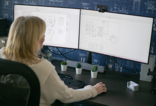 Designer working in CAD